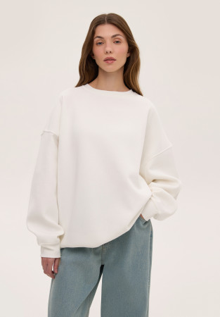 Свитшот трехнитка утепленная unisex молочный Свитшот трехнитка утепленная unisex молочный